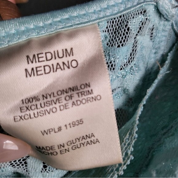 Y2k Fairy Lace Embroidered Textured Mini Lingerie Skater Dress Sz M Blue Icy - Picture 7 of 9